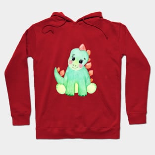 Cute green baby dinosaur Hoodie